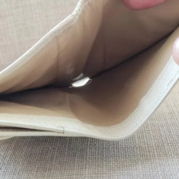 Gucci Cardholder Wallet Bifold Off White Genuine Leather Purse Made in Italy - Picture 8 of 14